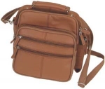 Genuine Leather Brown Travel Unisex Organizer Handbag
