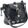 Maxam Brand Saddle Handbag W/ Heart Accents ,Black,one size