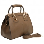 MG Collection MARISSA Taupe Top Double Handle Doctor Style Handbag