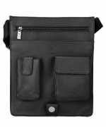 Visconti Big Leather Organizer Messenger Bag 18410 in Distressed Leather (Oil Black)