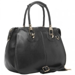 MG Collection MARISSA Black Top Double Handle Doctor Style Handbag