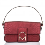 Noble Mount Bewitched Baguette Handbag - Snake Metallic Red