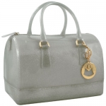 MG Collection HANNAH Glamorous Silver Flirty Glitter Doctors Style Candy Handbag