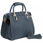 MARISSA Blue Office Tote Top Double Handle Doctor Style Bowler Handbag Satchel Purse Shoulder Bag