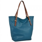 MG Collection ADELE Teal Blue Everyday Large Bucket Shopper Tote Shoulder Bag