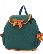 Belvah Quilted Solid Drawstring Backpack Style Handbag (HG/Orange)