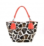 FASH Giraffe Print Handbag - Red