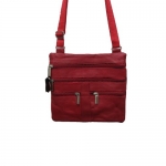 Lambskin Leather Double Compartments Cross-body Handbag Belt Purse in One