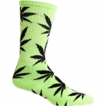 HUF Men's Plantlife Crew Sock, Lime/Black, One Size