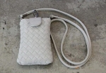 Women Wallet Purse Woven Coin Cell Phone Case Mobile Bag Iphone 4s Pouch Handbag (White)