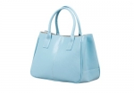 Bundle Monster Womens PU Faux Leather Lady Tote Shoulder Handbag Purse Bag - LIGHT BLUE