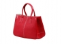 Bundle Monster Womens PU Faux Leather Lady Tote Shoulder Handbag Purse Bag - RED