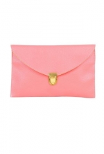 Womens Envelope Clutch Chain Purse Lady Handbag Tote Shoulder Hand Bag-Pink