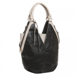 MG Collection MARCI Black Designer Inspired Bucket Shopper Shoulder Bag