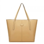 Nucelle Classic Fashion Leather Shoulder Handbag Top Handle Tote Bag (Yellow)