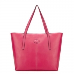 Nucelle Classic Fashion Leather Shoulder Handbag Top Handle Tote Bag (Red)