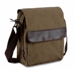 Good&god Mens Small Vintage Khaki Canvas Messenger Bag Ipad Shoulder Bag