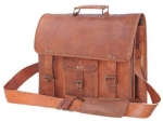 Passion Leather 16 Inch Vintage Look Leather Laptop Messenger Briefcase Satchel Office Bag