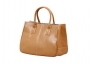 Bundle Monster Womens PU Faux Leather Lady Tote Purse Bag - CAMEL BROWN
