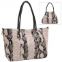 MG Collection Gray Faux Snakeskin Convertible Bucket Shopper Tote Shoulder Bag