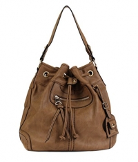 Scarleton Large Drawstring Handbag H107808 - Beige