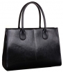 Heshe 2014 New Office Lady Genuine Leather Top Handle Tote Bag Handbag (NBlack)