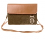 KISS GOLD(TM) Owl Print Horizontal Mini Leather Cellphone Pouch(Cofffee)