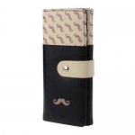 Coromose Beard Pattern Money Clip Purse Clutch Button Wallet Handbag Card Holder (Black)
