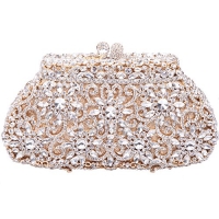 Fawziya Bling Sun Flower Clutch Purse Luxury Rhinestone Crystal Evening Clutch Bags - Gold
