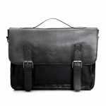 Good&god Vintage Pu Leather Briefcase Shoulder Business Laptop Messenger Bags Tote for Men - Black