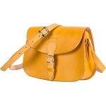 JOYDIVISION VINTAGE Women's Cowhide Leather Purse Handmade Saddle Flapover Shoulder Bag Color Brown