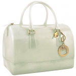 MG Collection HANNAH Glamorous White Flirty Glitter Doctors Style Candy Hand Bag