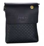 VIDENG POLO® Newest Men's Genuine Leather RFID Blocking Secure Briefcase Shoulder Messenger Bag (V4-black)