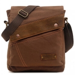 EcoCity Vintage Small Canvas Messenger Bag Shoulder Bag iPad Bags For Men & Women (Coffee)