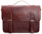 Zebella Vintage Pu Leather Briefcase Shoulder Business Laptop Messenger Bags Tote for Men - Brown