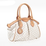 Leather Accents Daily Tote Handbag (off-white)