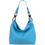 FASH Large Top Double Handle Shopper Hobo Handbag,Light Blue,One Size