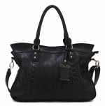 Scarleton Chain Embossed Accent Tote Bag H140601 - Black