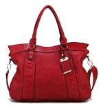 Scarleton Chain Embossed Accent Tote Bag H140610 - Red
