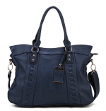 Scarleton Chain Embossed Accent Tote Bag H140607 - Blue