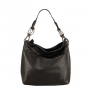 Large Faux Leather Handbag - Black