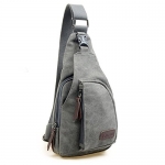 Kalevel Cool Outdoor Sports Casual Canvas Unbalance Backpack Crossbody Sling Bag Shoulder Bag Chest Bag for Men - Size S (Grey)
