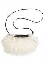 Tibetan Lamb Fur Muff Handbag, CREAM, Size 1 Size