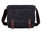 Kenox Vintage Classic Canvas Laptop Messenger Bag Crossbody School Bag Business Briefcase Black 16 Inches