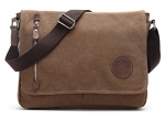 MOLLYGAN Men's Casual Canvas Schoolbag Crossbody Shoulder Messenger Bag (Model A-Coffee)