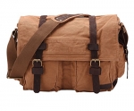 Berchirly Military Canvas Leather Messenger Shoulder Bag Fits 13.3 Laptop