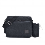 MiCoolker Multifunction Versatile Canvas Handbag Shoulder Bag for Ipad Leisure Change Packet with Small Bag Black