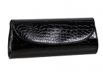 Bundle Monster Womens Envelope Evening Patent Croc Skin Embossed Clutch - BLACK
