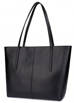 Ilishop High Quality Women's New Fashion Handbag Genuine Leather Shoulder Bags Tote Bags Hot Sale NB121-black