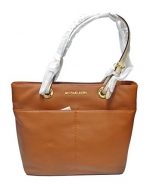 Michael Kors Bedford Luggage Brown Leather Shoulder Handbag 30H4GBFT6L NEW